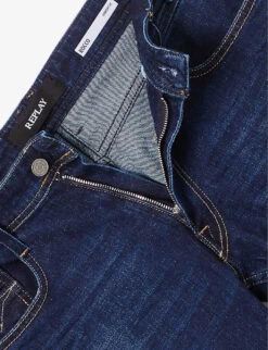 Replay Rocco Regular-fit Straight-leg Stretch-denim Jeans -Metro Style Shop R04186408 DARKBLUE ALT06