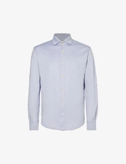 ELEVENTY Spread-collar Slim-fit Cotton Shirt