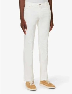 ELEVENTY Regular-fit Tapered-leg Stretch-cotton Trousers -Metro Style Shop R04187298 WHITE ALT02