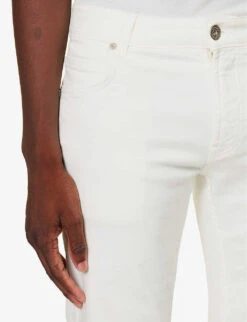 ELEVENTY Regular-fit Tapered-leg Stretch-cotton Trousers -Metro Style Shop R04187298 WHITE ALT04