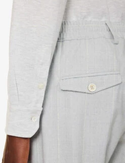 ELEVENTY Spread-collar Curved-hem Cotton Shirt -Metro Style Shop R04187302 GREY ALT05