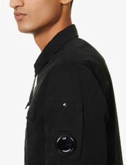 Zip-up Lens-pocket Cotton Shirt 11 Zip-up Lens-pocket Cotton Shirt -Metro Style Shop R04189373 BLACK ALT05