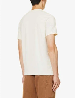 Fred Perry Brand-embroidered Crewneck Cotton-jersey T-shirt -Metro Style Shop R04191124 ECRU ALT03