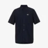 Fred Perry Logo-embroidered Chest-pocket Cotton-poplin Shirt 1 Fred Perry Logo-embroidered Chest-pocket Cotton-poplin Shirt -Metro Style Shop R04191218 NAVY M