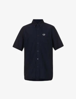 Fred Perry Logo-embroidered Chest-pocket Cotton-poplin Shirt
