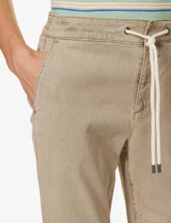 Paige Fraser Drawstring-waistband X-leg Slim-fit Stretch-woven Trousers -Metro Style Shop R04192296 VINTCOASTALBEIGE ALT04