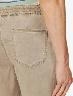 Paige Fraser Drawstring-waistband X-leg Slim-fit Stretch-woven Trousers -Metro Style Shop R04192296 VINTCOASTALBEIGE ALT05