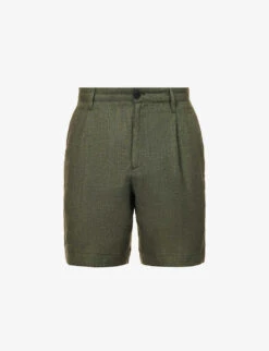 Sunspel Pleated Slip-pocket Linen Shorts