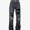 Distressed Kick-flare Mid-rise Jeans -Metro Style Shop R04194908 REPAIRDENIM M
