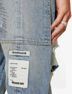 Distressed Wide-leg Mid-rise Jeans -Metro Style Shop R04194910 REPAIRDENIM ALT04