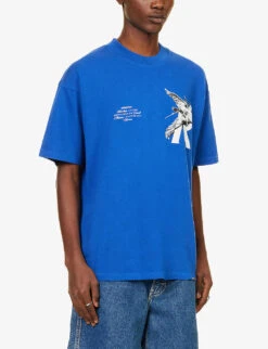 Represent Giants Relaxed-fit Cotton-jersey T-shirt -Metro Style Shop R04195345 COBALT ALT02