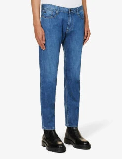 Emporio Armani Straight-leg Slim-fit Stretch-denim Jeans -Metro Style Shop R04197008 DENIMBLUCH ALT02