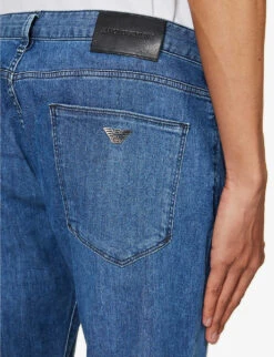 Emporio Armani Straight-leg Slim-fit Stretch-denim Jeans -Metro Style Shop R04197008 DENIMBLUCH ALT04