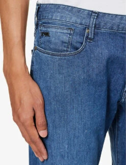 Emporio Armani Straight-leg Slim-fit Stretch-denim Jeans -Metro Style Shop R04197008 DENIMBLUCH ALT05