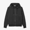 Sandro Hooded Chest-embroidered Cotton-fleece Sweatshirt